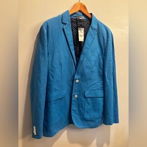 Express Men's Vibrant Blue Sport Coat linen blend NWT small